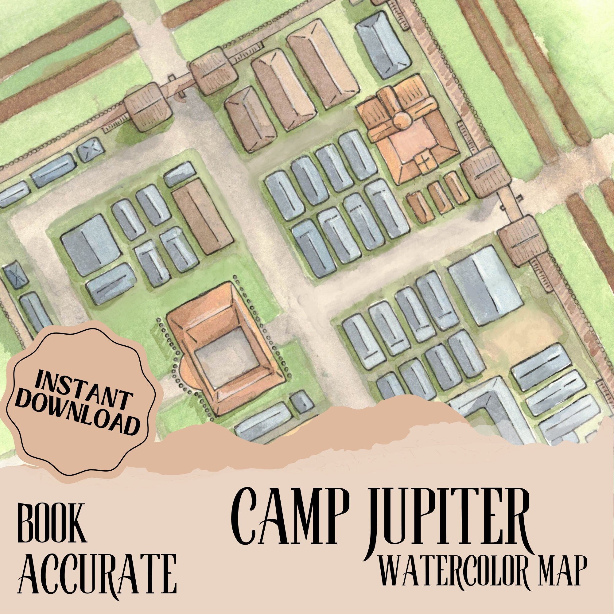 Camp Half-blood Map DIGITAL DOWNLOAD Percy Jackson Camp Map 