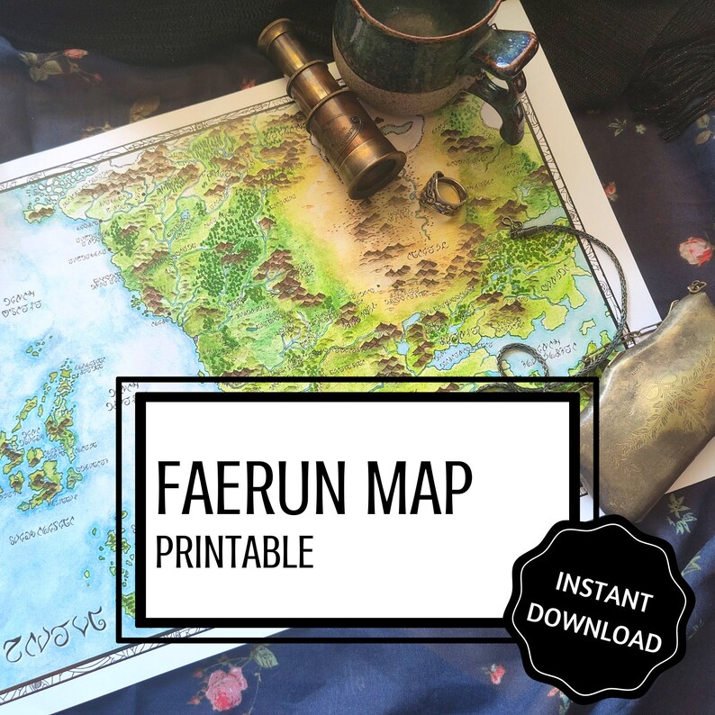 Map of Faerun sword Coast Dnd Map GM Tools Faerûn Etsy Canada