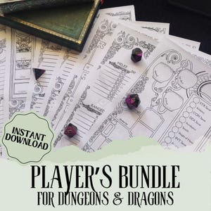 Bundelpakket DnD-personages en notities | Magic Academy-thema | DnD-bronnen | Personagedagboek, inventaristracker