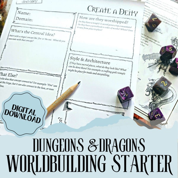 Worldbuilding Starter | D&D Adventure | Tools to Create a Homebrew World | Dungeon Master Notebook | Game Master | DnD Resources