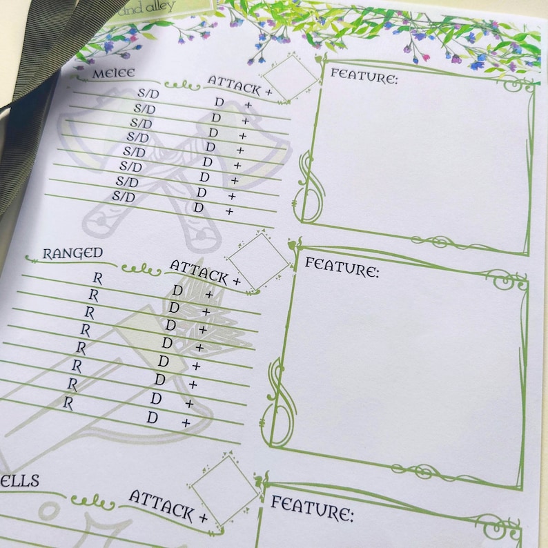 Wood Elf DnD Character Sheet Woodland Theme A4 Size Etsy México