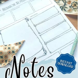 Notas de sesión de DnD / Resúmenes de sesión (Descarga digital)