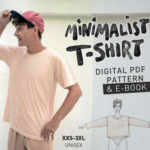 MINIMALIST T-SHIRT - pdf indie sewing pattern - oversized - boxy - unisex