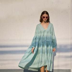 Patron de couture indépendant DRESS PUFFY robe smockée oversize à volants et chemisier pdf avec superpositions et tutoriel image 4