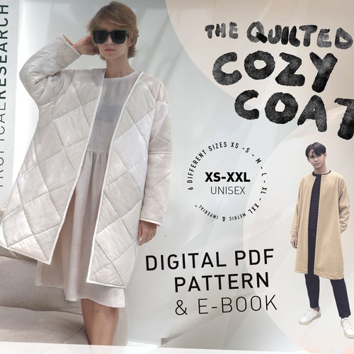 Cheryl Oversized Quilted Jacket Pattern With Pdf Tutorial Size Etsy UK