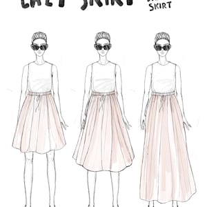 Lazy Skirt Sewing Pattern Midi Maxi Skater Drawstring Skirt illustrated Beginner Tutorial image 10