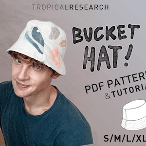 BUCKET HAT - indie sewing pattern S-XL unisex  with step by step tutorial