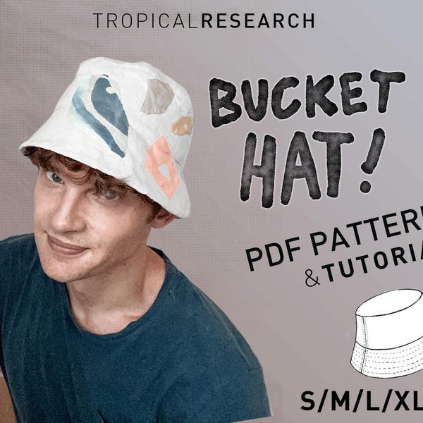 SOMBRERO DE PESCADOR - Patrón de costura independiente, tallas S-XL, unisex, con tutorial paso a paso.