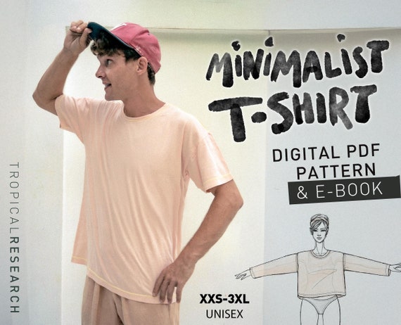 MINIMALIST T-SHIRT - pdf indie sewing pattern - oversized - boxy - unisex