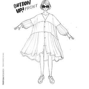 PUFFY DRESS indie sewing pattern oversized tiered smock dress and blouse pdf with layers & tutorial image 10