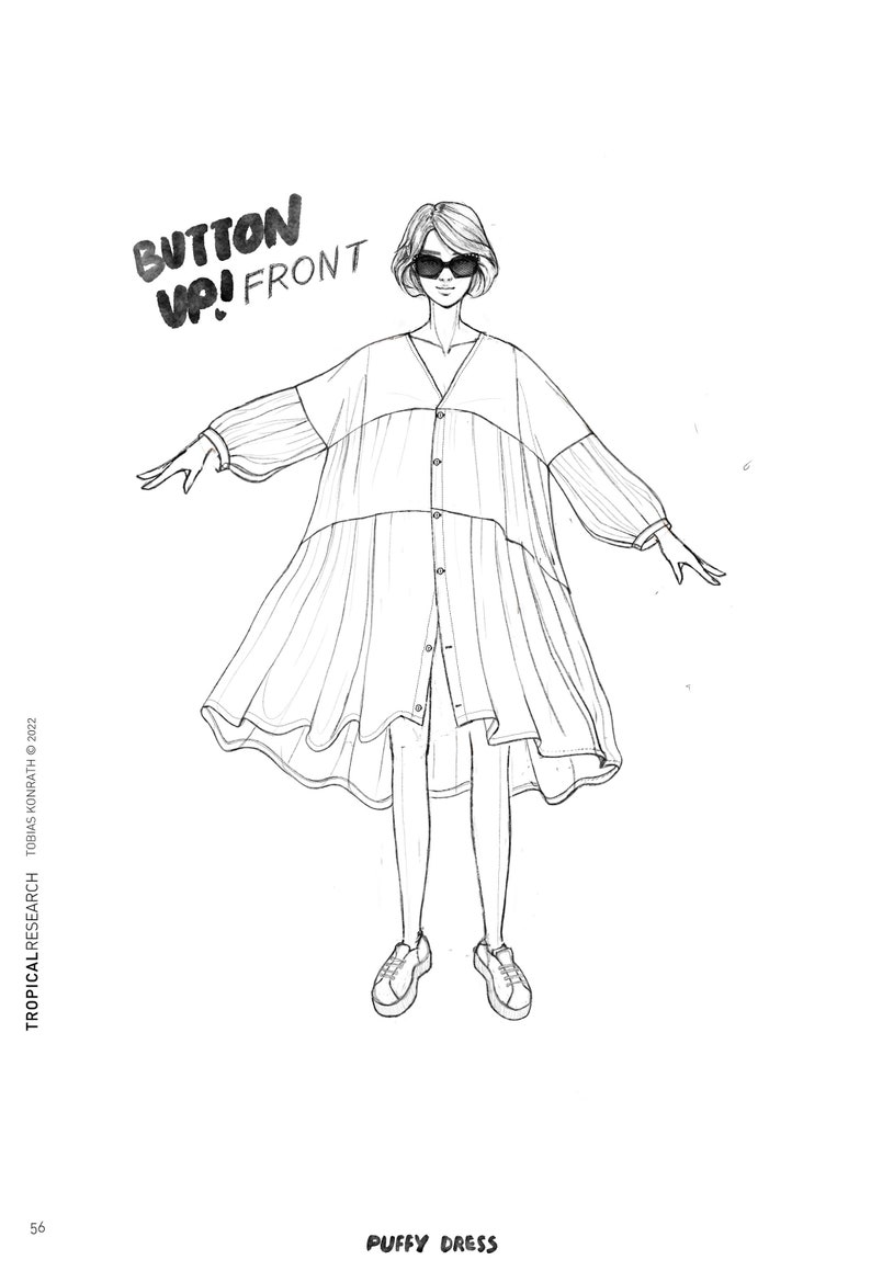 PUFFY DRESS indie sewing pattern oversized tiered smock dress and blouse pdf with layers & tutorial image 10