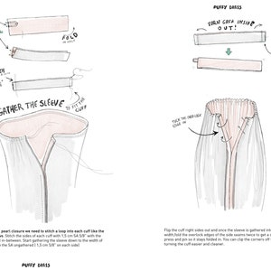 Patron de couture indépendant DRESS PUFFY robe smockée oversize à volants et chemisier pdf avec superpositions et tutoriel image 8