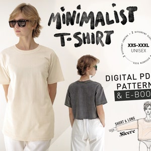 MINIMALIST T-SHIRT - pdf indie sewing pattern - oversized - boxy - unisex