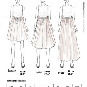 Lazy Skirt Sewing Pattern Midi Maxi Skater Drawstring Skirt illustrated Beginner Tutorial image 7