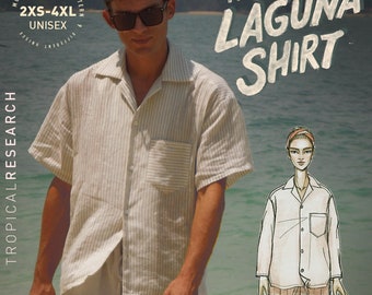 Patron de couture numérique indépendant LAGUNA SHIRT - téléchargement pdf avec tutoriel illustré