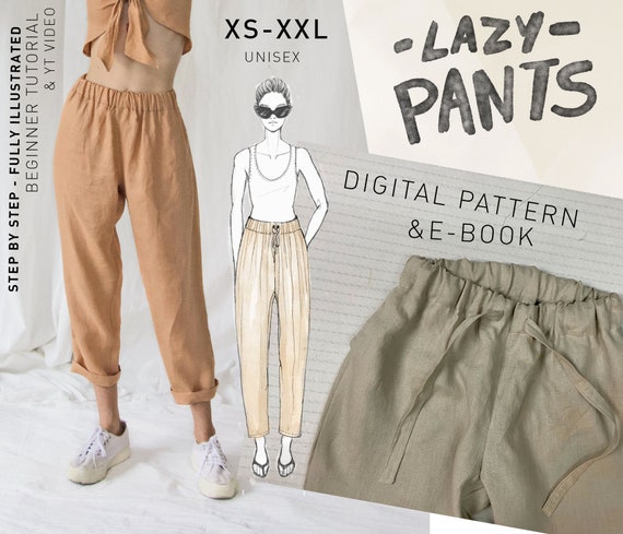 LAZY PANTS Drawstring Waist Jogger Digital Indie Sewing Pattern