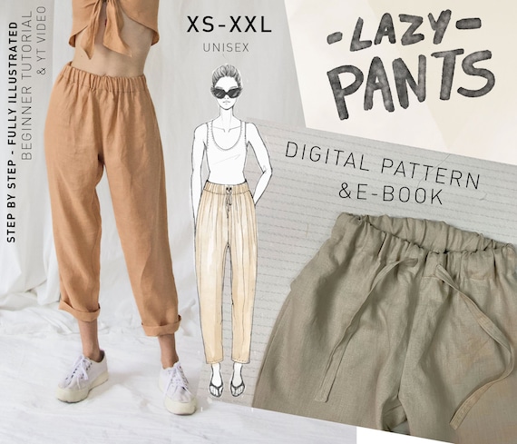 LAZY PANTS Drawstring Waist Jogger Digital Indie Sewing Pattern