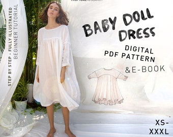 BABY DOLL DRESS indie sewing pattern & illustrated tutorial - tropicalresearch