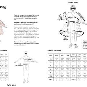 Patron de couture indépendant DRESS PUFFY robe smockée oversize à volants et chemisier pdf avec superpositions et tutoriel image 7