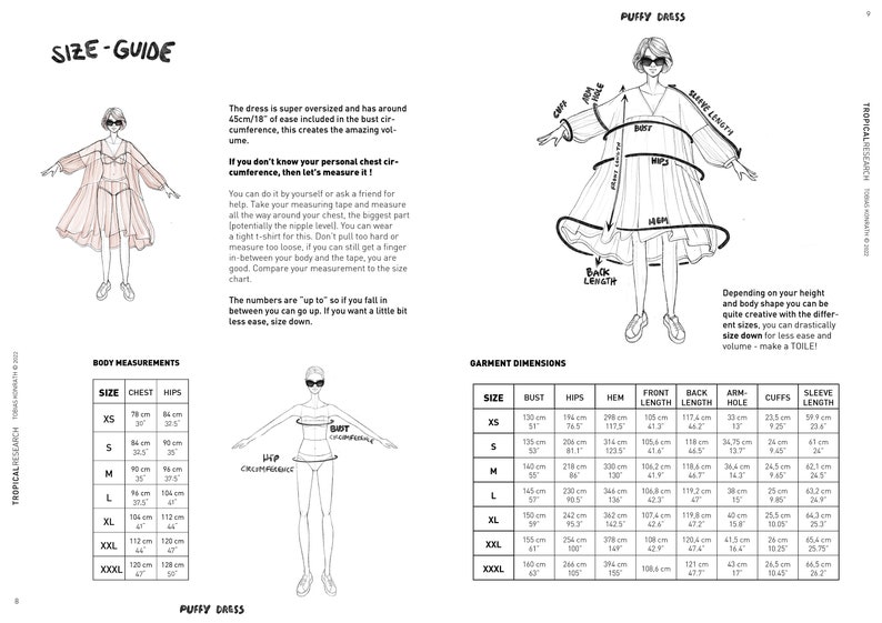 Patron de couture indépendant DRESS PUFFY robe smockée oversize à volants et chemisier pdf avec superpositions et tutoriel image 7