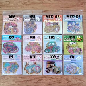 Japan Kawaii Cartoon Character Clear Flake Sticker Pack (Summer) 2022 Design