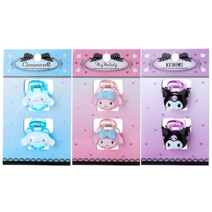 Mini pinza para el pelo transparente con dibujos de personajes kawaii de Japón