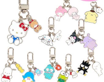 Llavero metálico japonés con personaje de dibujos animados Kawaii (Con mi amigo)