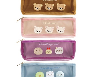 Japan San-X Rilakkuma / Sumikko Gurashi Mesh Slim Pencil Case Pen Pouch