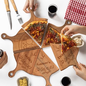 Personalized Pizza Serving Board, Custom Name on Pizza Serving Tray Cutting Slicing Board Pizzeria Serving Platter Slices Pizza Lover Gift image 5