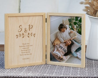 Custom Frame Gift For Her Wooden Keepsake Box. Personalized Gift Box For Women. Valentines Day Gifts For Him. Custom Photo Box Wedding Gift.