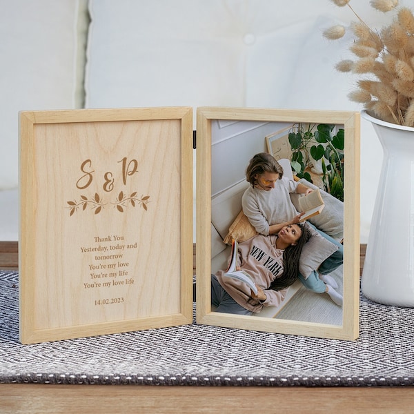 Custom Frame Gift For Her Wooden Keepsake Box. Personalized Gift Box For Women. Valentines Day Gifts For Him. Custom Photo Box Wedding Gift.