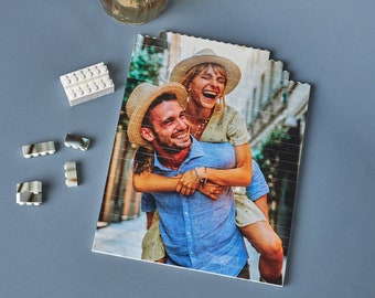 Blocco da costruzione personalizzato con foto da 144 pezzi, puzzle, puzzle con immagini, regalo fotografico, puzzle personalizzato per adulti, puzzle fotografico con mattoni da costruzione