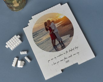 Building Block Photo Puzzle, 144 Pieces Photo Custom Puzzle, Jigsaw Puzzle, Picture Puzzle for Her, Photo Gift, Customized Puzzle for Adults