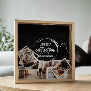Caja de madera para recuerdos, caja de sombras para recuerdos de bebés, regalos de aniversario de compromiso, caja de regalo para parejas, novio y esposa, ideas para regalos de Navidad