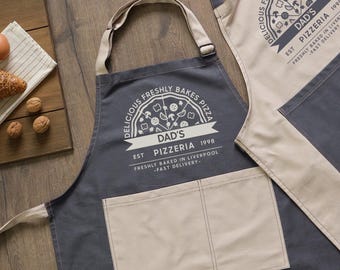 Custom Apron for Dad , Pizza Grill Bakery Accessories, Personalized Cooking Gift, Father's Day, Gift for Husband or Cooks, Best Gift for Him
