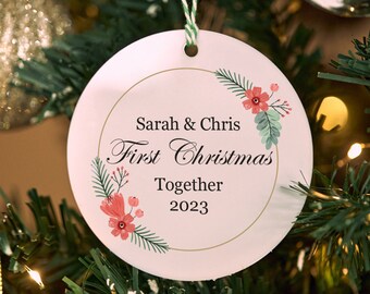 Personalized First Christmas Together Ornaments as Christmas Tree Decor. Custom Christmas Ornament for Family Reunion. Christmas Tree, Decor