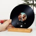 Personalized Vinyl with Wooden Stand Personalized Album Cover with Your Photo as Music Lover Gift Custom Song Plaque as Anniversary Gift.
