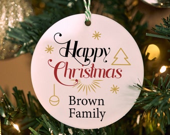 Personalized Family Christmas Ornaments for Christmas Tree Decoration. Custom Christmas Ornaments for Family Reunion. Christmas Tree, Decor