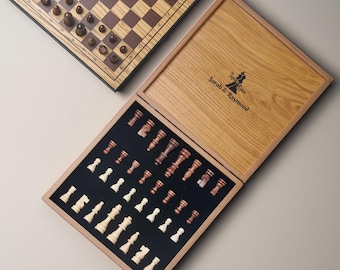 Handcrafted Chess Board Best Gifts For Couples, One-of-a-Kind Chess Set & Board,  Boyfriend Fathers Day Christmas, Anniversary Birthday Gift