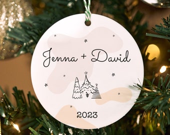 Personalized Couple's Christmas Ornaments as Christmas Tree Decor. Custom Christmas Ornament for Family Reunion. Christmas Tree, Decor