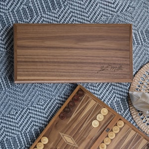 Handmade Walnut Backgammon Set for Fathers Day, Unique Personalized Wedding, Housewarming, Anniversary Gift for Him, Dad, Husband, Boyfriend