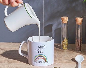 Niedliches Becher Geschenk für Mutter Tochter, individuelle minimalistische Kaffeetasse als Mama Geschenk, individuelle Kaffeetasse, trendige Porzellantasse für Muttertag einzigartiges Geschenk