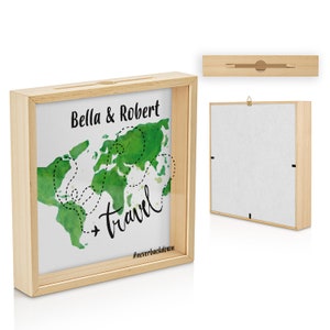 Personalized Vacation Fund for Travel Lover Couple, Travel Fund Box as Travel Gift, Adventure Fund Money Box, Saving Box Adventure Gift