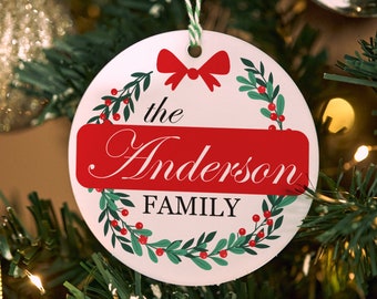 Personalized FAMILY Christmas Ornaments for Christmas Tree Decoration. Custom Christmas Ornaments for Family Reunion. Christmas Tree, Decor