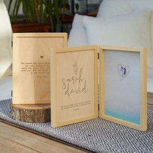 Custom Wood Frame Box as Gifts For Her. Custom Frame Gift Wooden Keepsake Box. Valentines Day Gifts For Him. Custom Photo Box Wedding Gift.