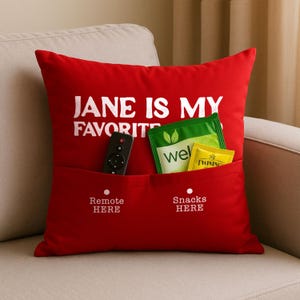Personalisiertes Lieblingskind Dekokissen, handgemachtes Muttertagskissen mit Tasche & Einsatz, Benutzerdefinierte Mom Nana Geschenk, Bestseller Kissenbezug