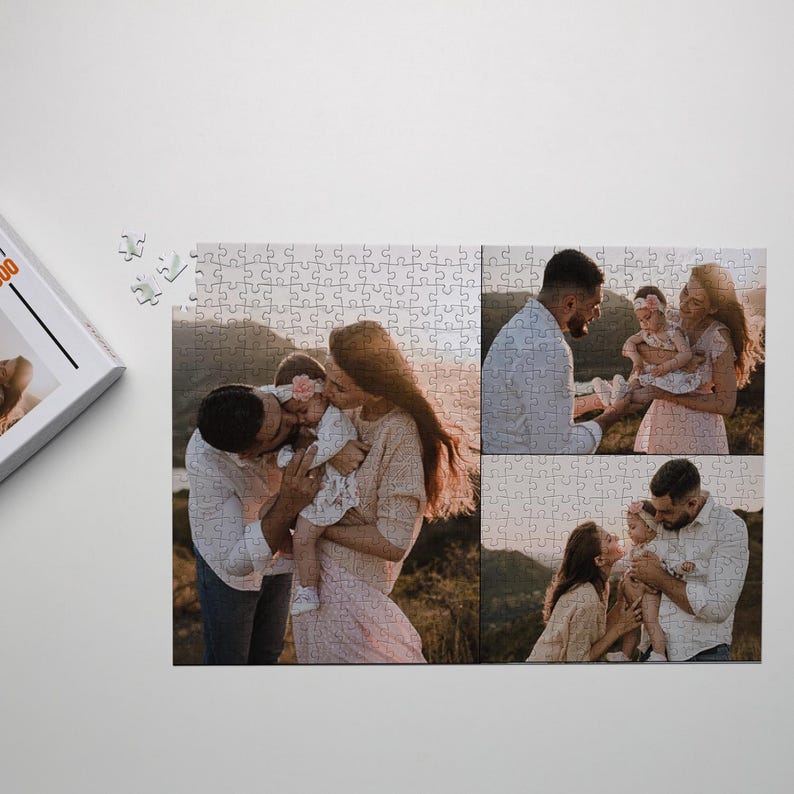 Custom Jigsaw Puzzle 500 1000 Pieces, Personalized Picture Puzzle for Couple, Adults, Family Keepsake, Anniversary, Valentine, Mom Dad Gifts 3 photos