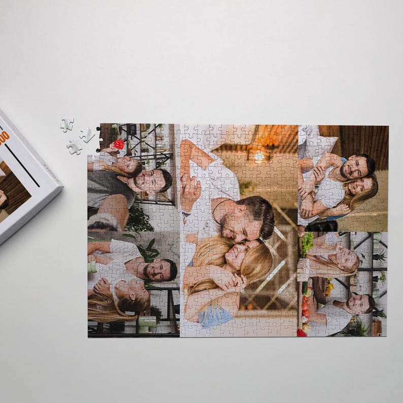 Custom Jigsaw Puzzle 500 1000 Pieces, Personalized Picture Puzzle for Couple, Adults, Family Keepsake, Anniversary, Valentine, Mom Dad Gifts 5 photos