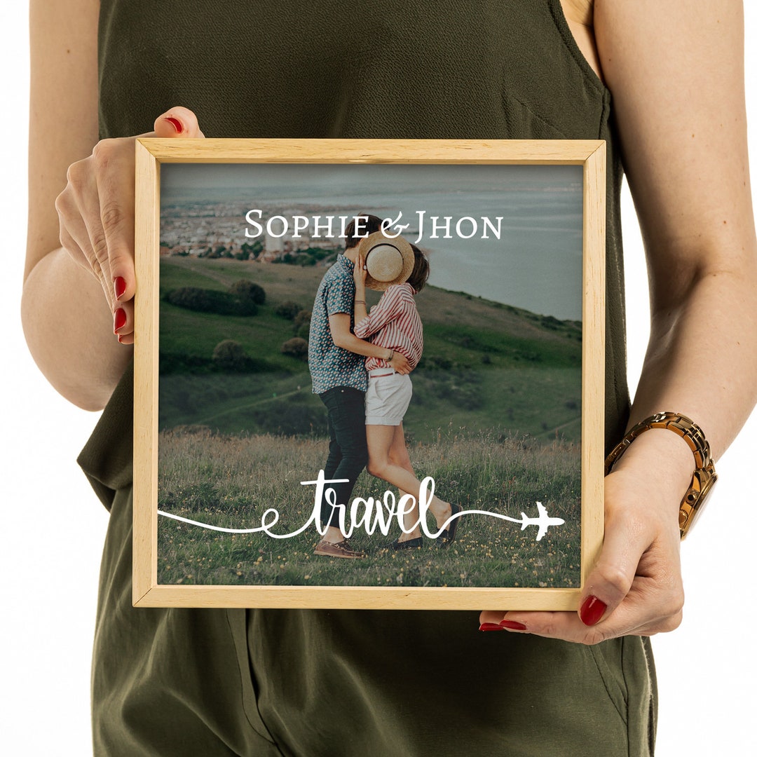 Personalized Travel Fund for Travel Lover Couple, Photo on Money Box