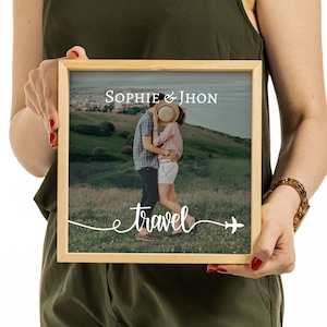 Fondo di viaggio personalizzato per coppie amanti dei viaggi, salvadanaio ricordo con fondo di viaggio personalizzato, idee regalo di Natale uniche per lei e lui.